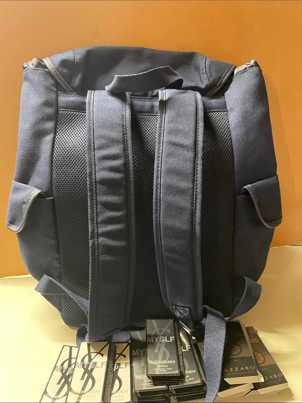 Ralph Lauren Navy Polo 67 Canvas Backpack with Logo